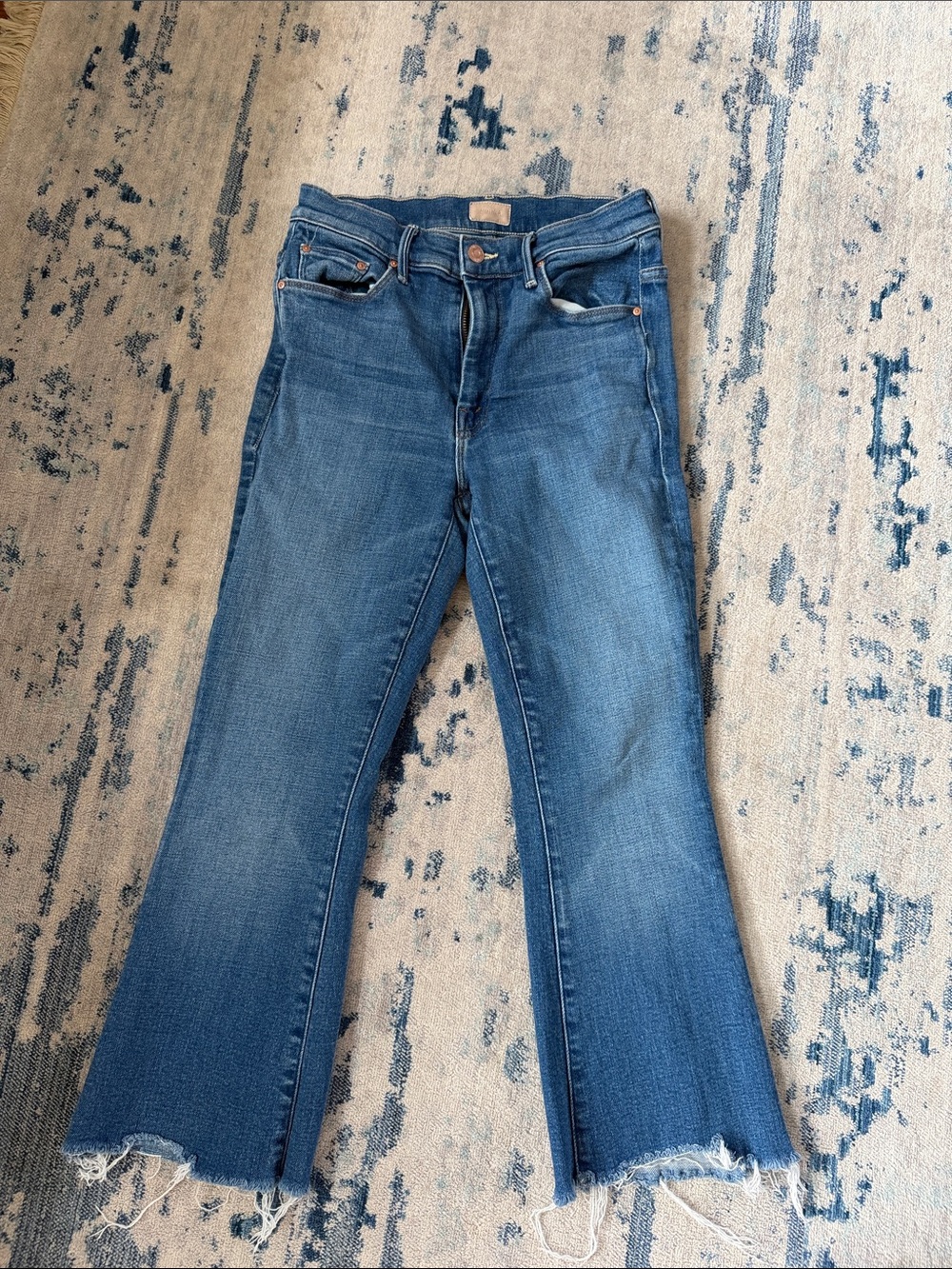 MOTHER Blue Denim Flare Jeans
